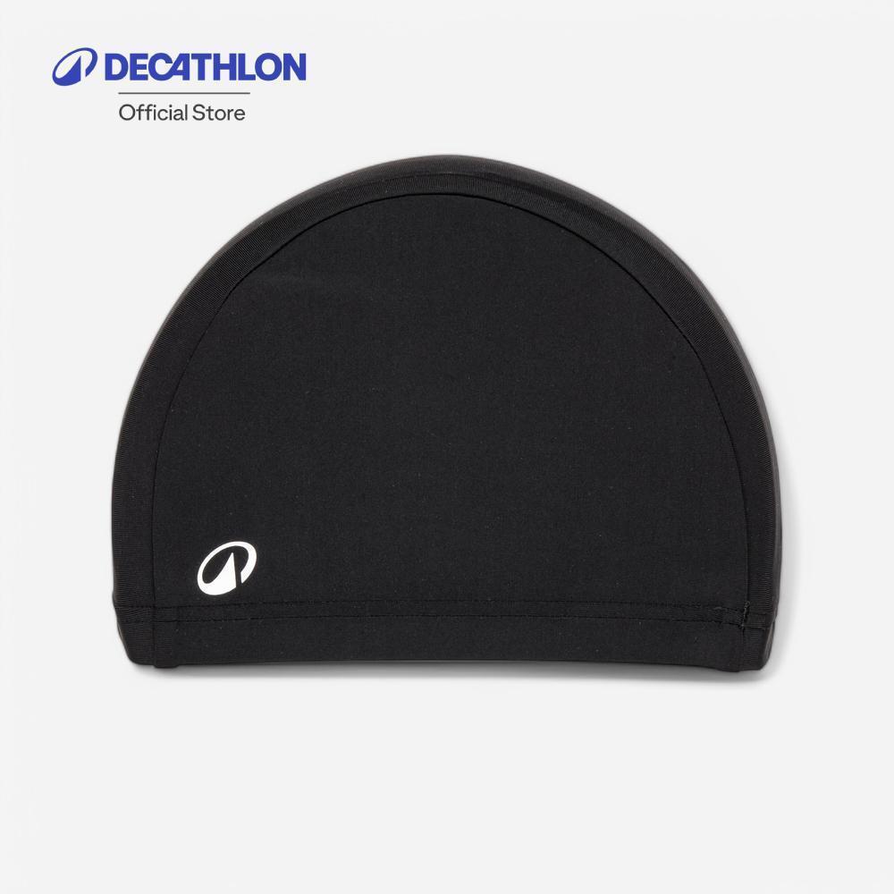Decathlon Fabric Swim Cap Size M หมวกว่ายน้ำแบบผ้าขนาด M - Black