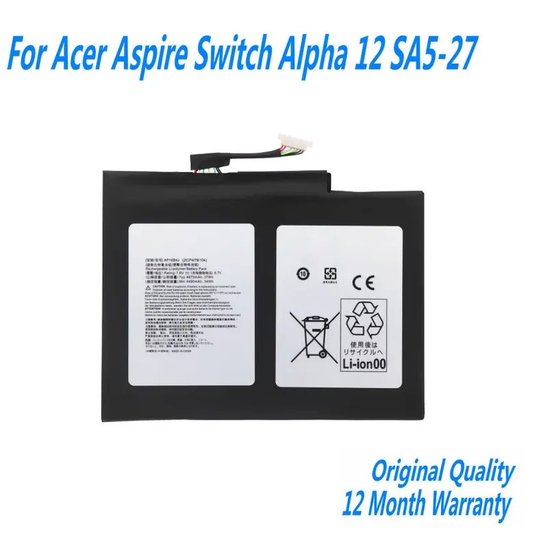 7.6V 4870mAh AP16B4J แบตเตอรี่สําหรับ Acer Aspire Switch Alpha 12 SA5-527 SA5271-5030 /707Z /52YL /3