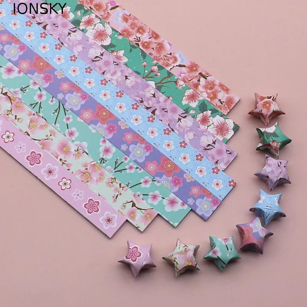 IONSKY Origami Stars Paper, Star Paper Strips Handmade Star Folding Paper, Cute Delicacy Colourful L