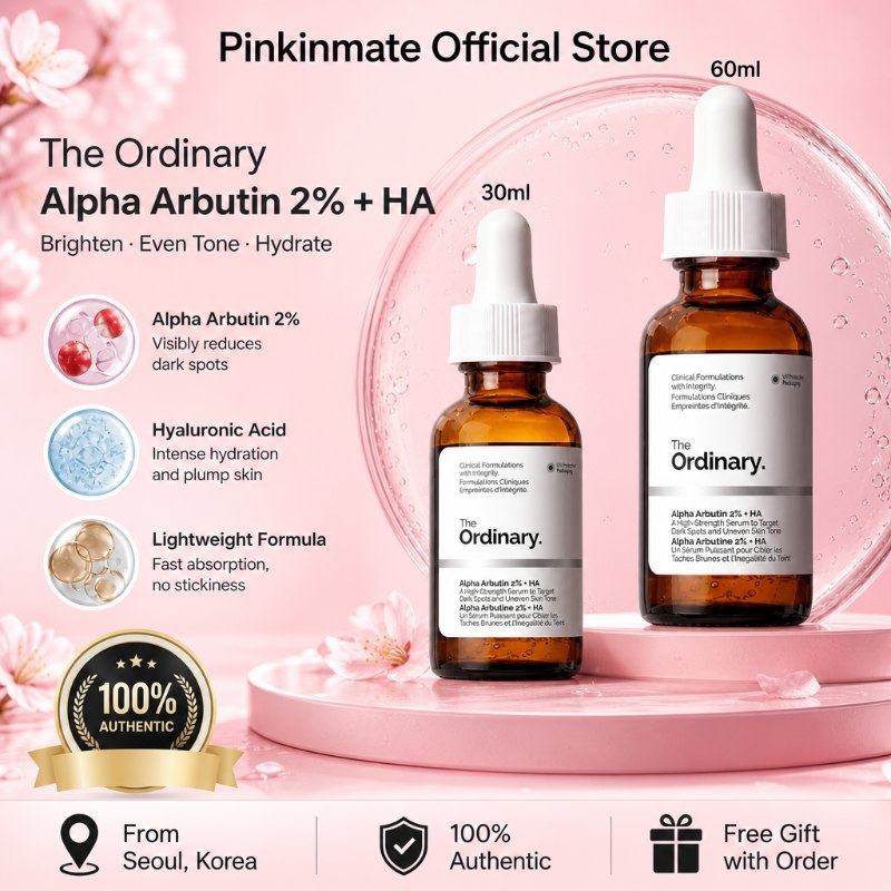 The Ordinary Alpha Arbutin 2% + HA Brightening Serum 30ml สําหรับเม็ดสีและรอยแผลเป็นจากสิว Olive You