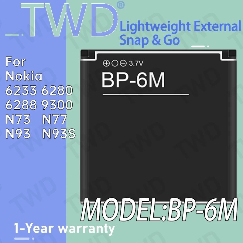 BP-6M BP6M แบตเตอรี่ความจุขนาดใหญ่สําหรับ Nokia 6233 6280 6288 9300 N73 N77 N93 N93S แบตเตอรี่ใหม่ H