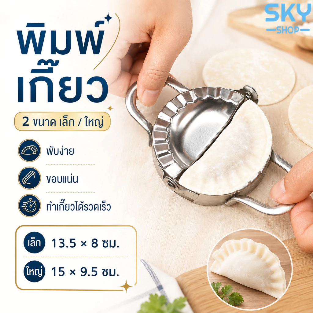 SKY ที่ห่อเกี๊ยว แม่พิมพ์ห่อเกี๊ยว สแตนเลสอย่างดี ไม่เป็นสนิม ที่ห่อเกี๊ยวซ่า แม่พิมพ์ทำอาหาร อุปกรณ์ทำอาหาร