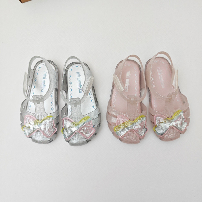 Melissa Bow Jelly รองเท้าเด็ก Melissa Chanel รองเท้าชายหาดรองเท้าแตะกลวงผีเสื้อ