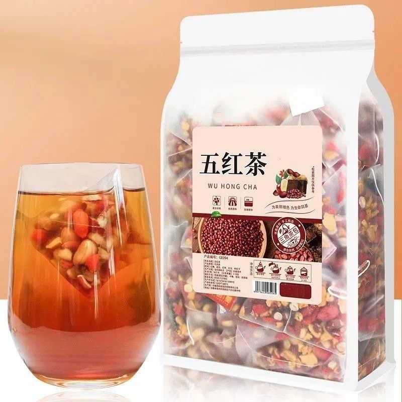 丰之沛五红茶红糖红枣枸杞红米红豆组合茶五红汤茶包热泡养生茶女8/15 Fengzhipei Five Red Herbs Tea: Brown Sugar, Red Dates, Goji Berri