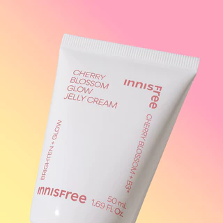 Innisfree Cherry blossom glow jelly cream 50 ml. อินนิสฟรี เชอร์รี่บลอสซั่ม โกลว์ เจลลี่ครีมคืนความชุ่มชื้น ไม่มีน้ำหอม