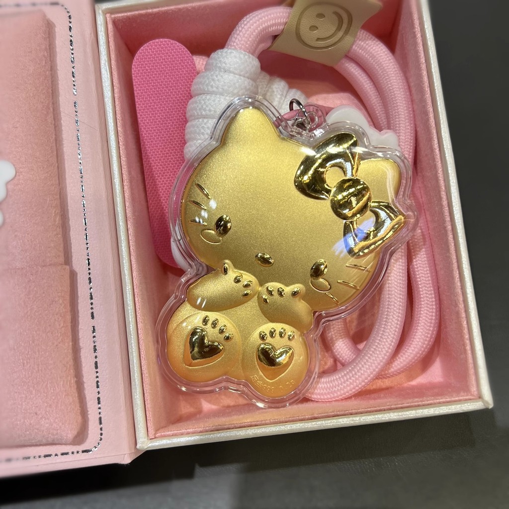 สินค้าใหม่พร้อมสต็อก Shuibei 999 Gold KT Cat โซ่โทรศัพท์มือถือ Princess Please Fortune KT Cat พวงกุญ