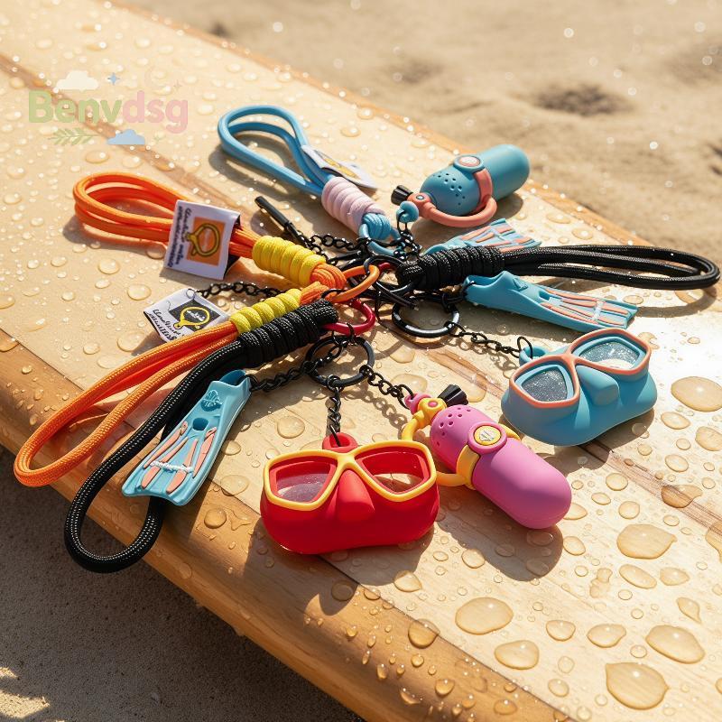 [Benvdsg-t] 1PCS ฤดูร้อนเกียร์ดําน้ําพวงกุญแจ Flippers ชุดหน้ากากชายหาดน่ารัก Ocean สไตล์กระเป๋า Charm สําหรับ Divers สวมใส่ทุกวันอุปกรณ์เสริม