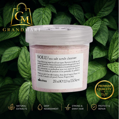 Davines Solu Sea Salt Scrub Cleanser 75/250 ml สครับหนังศีรษะ ขจัดเซลเสื่อมสภาพ