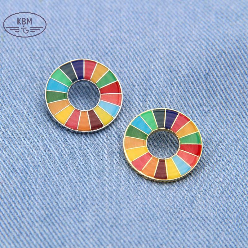 KBM Enamal 17 สี Sustainable Development Goals เข็มกลัด United Nations SDGs Pin FSSG