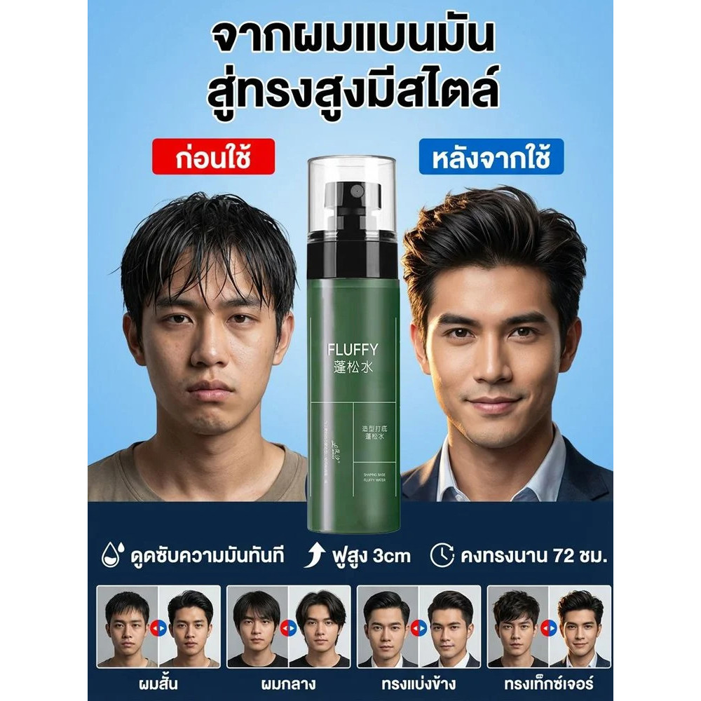 ลดกระหน่ำ [หัวฟูทันที ไม่ต้องสระผม!] สเปรย์เพิ่มวอลลุ่ม ควบคุมความมัน ผมบางดูหนาขึ้น ใช้สะดวก ส่งเร็ว