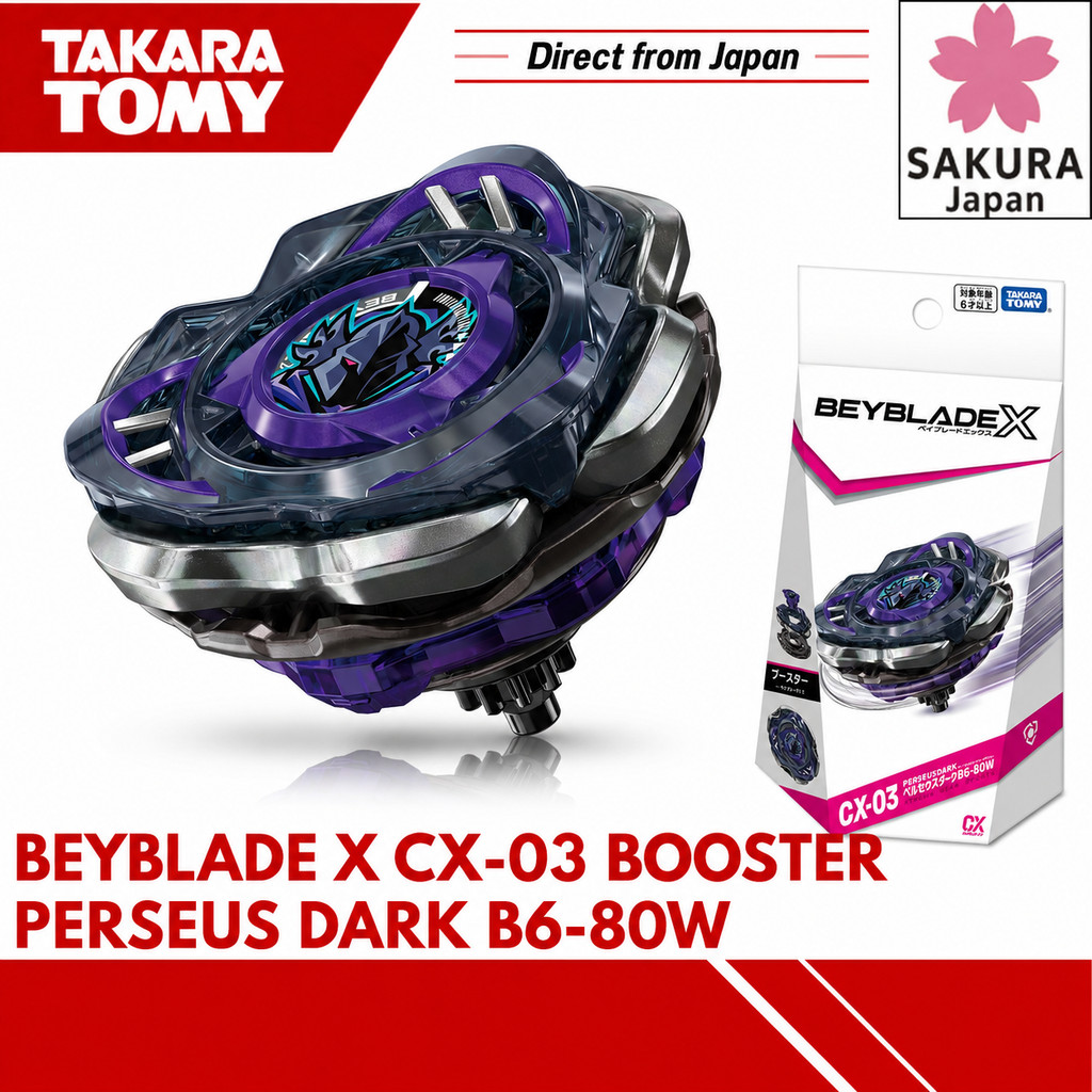 TAKARA TOMY BEYBLADE X CX-03 Booster Perseus Dark B6-80W