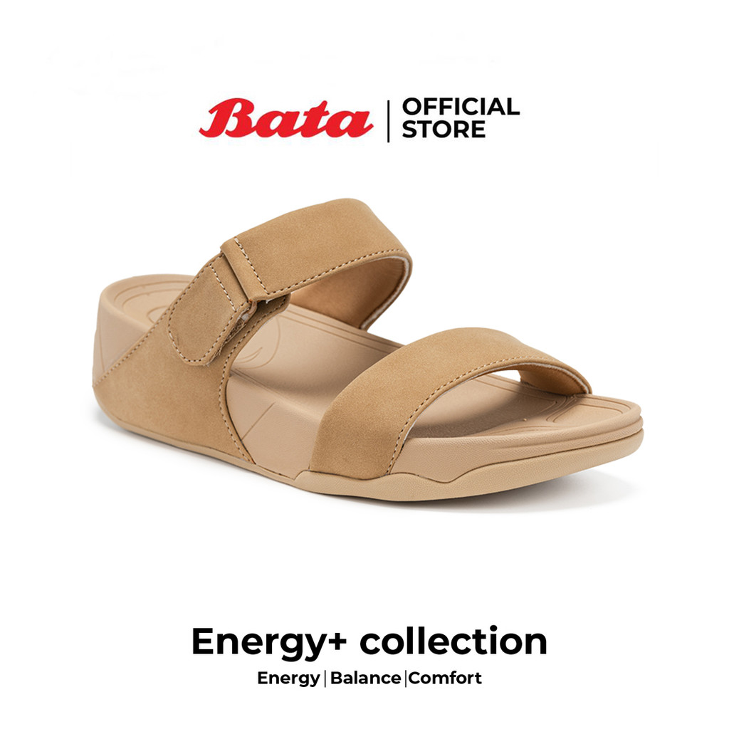 Bata บาจา Energy+ รองเท้าแตะลำลองแบบสวม สำหรับผู้หญิง สีฟ้า 5319292 สีเบจ5318292 สีดำ5316292 สีเทา5311292 สีแทน5313292