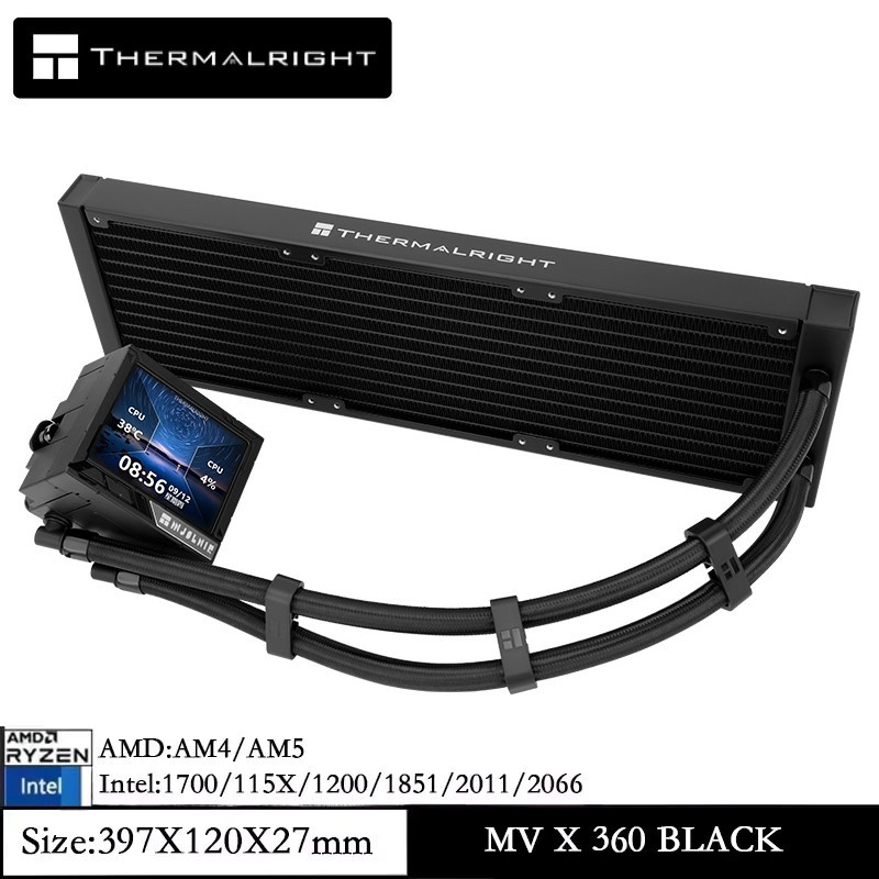 Thermalright MJOLNIR VISION 360 X AIO CPU Liquid Cooler จอแสดงผล LCD ขนาด 3.5นิ้วรองรับหน้าจอแอนิเมช