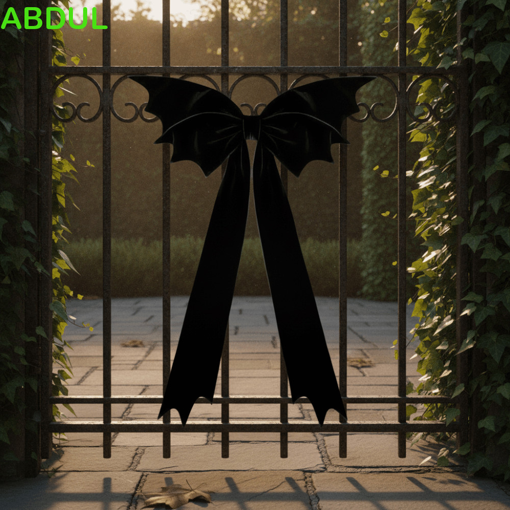 ABDUL Black Bat Wing Bowknot, Velvet Gothic Style Halloween Giant Bat Bow, High-end Double Layer ขนา