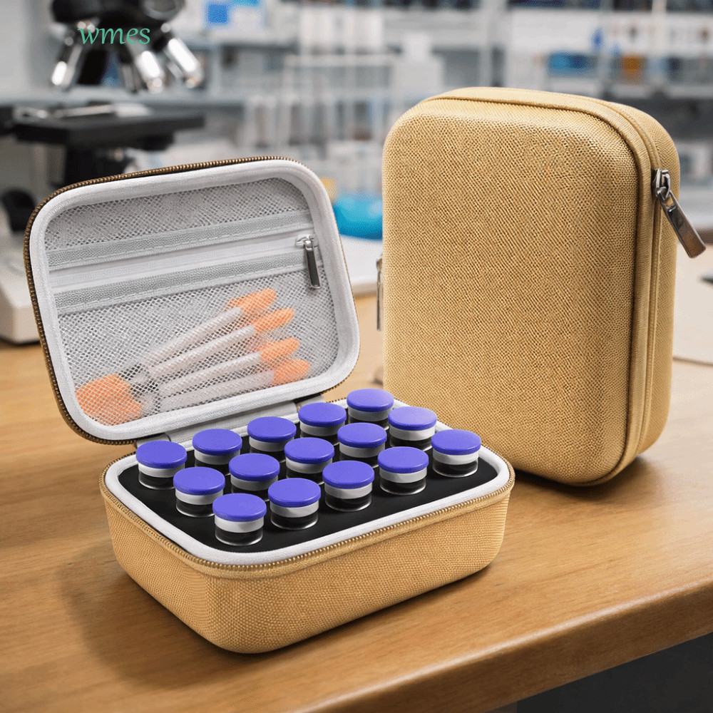 กล่องเก็บ WMES1ZA ความจุขนาดใหญ่ 15 ช่อง Vials Case, Vials Storage 10ML Vials กันน้ําทนต่อการสึกหรอ 