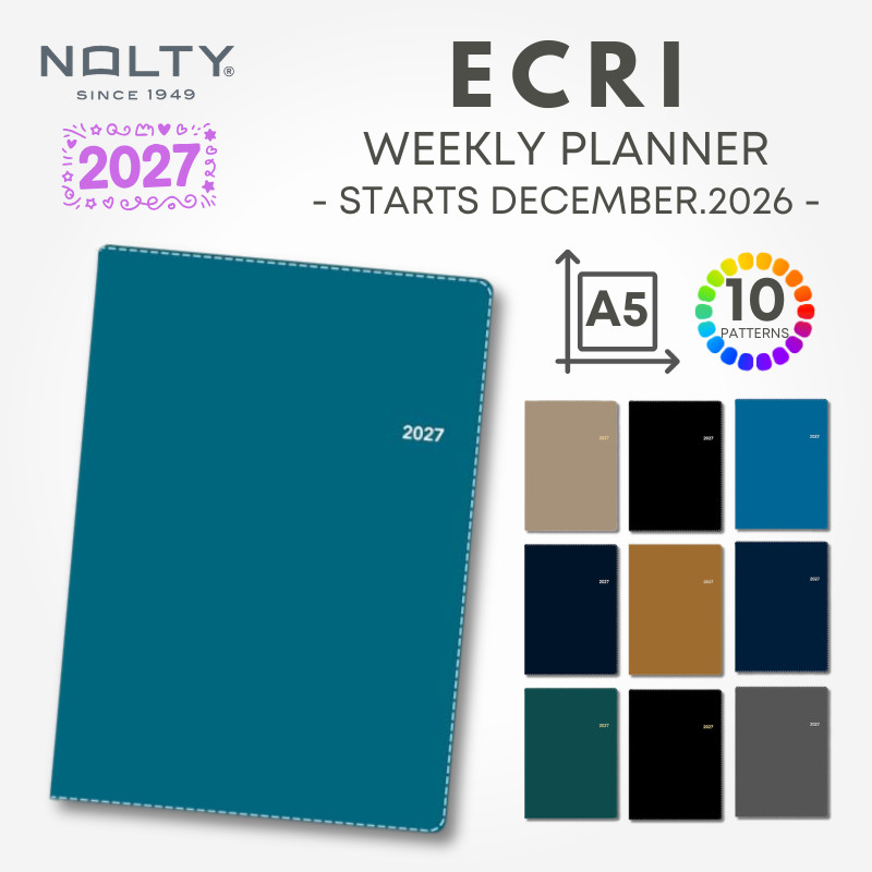 NOLTY 2027 Ecri A5 Weekly Planner, Monday / Sunday Start, Start December 2026