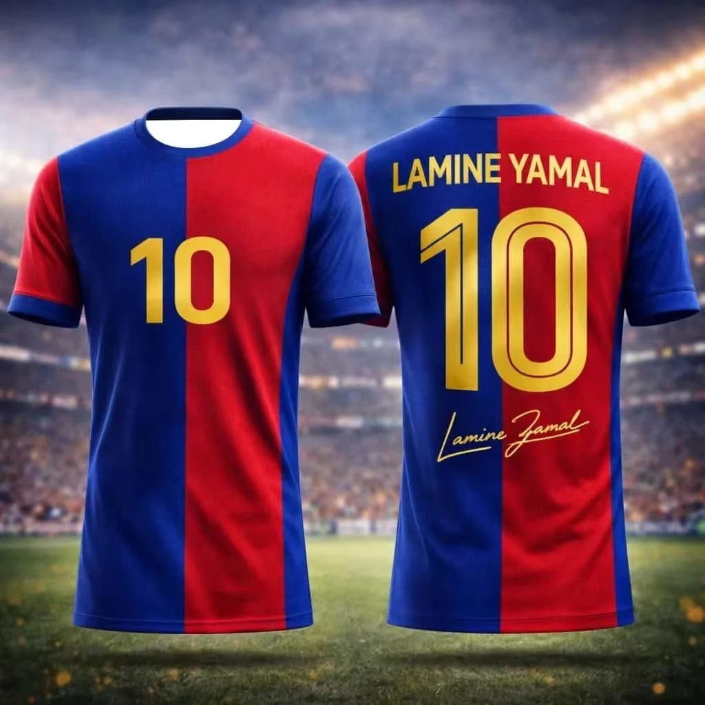2026 SUMMER BARCELONA JERSEY #10 LAMINE YAMAL KIDS ADULTS FAMILY QUICK DRY SPORTS TRAINING SOCCER SH
