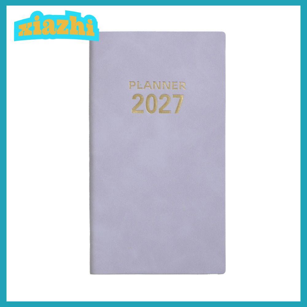 XIAZHI 2027 Schedule Book, Planner Reminder Textured PU Agenda Book,แบบพกพาทํารายการA6 Daily Planner
