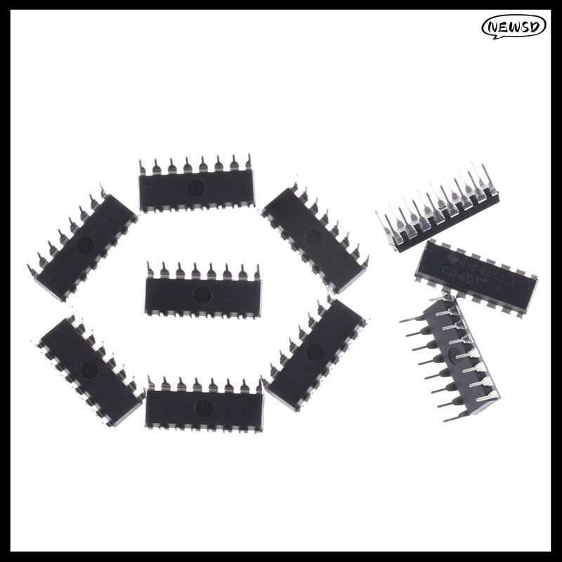 NEWSD 10PCS CD4017BE 4017 CD4017 Decade Counter Divider IC DDC