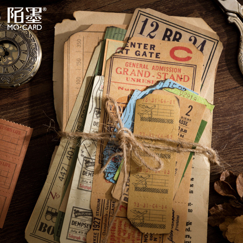 Junk journal Bill Office Double Enjoy Material Note Material Book Retro Art Handbook การ์ดตกแต่ง