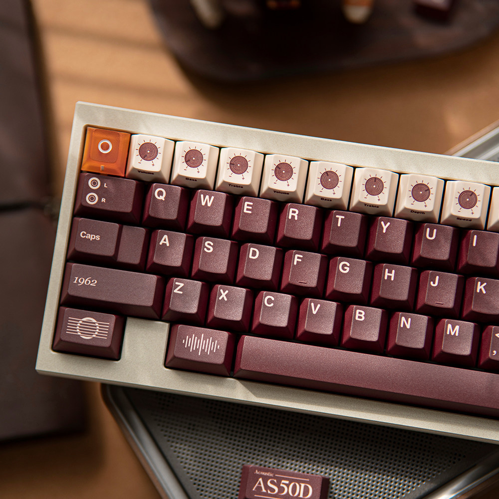 FBB Original Keycap Horse Spoon AS50D Sublimation Keycap หนา PBT ที่กําหนดเองคีย์บอร์ดสีน้ําตาล Retr