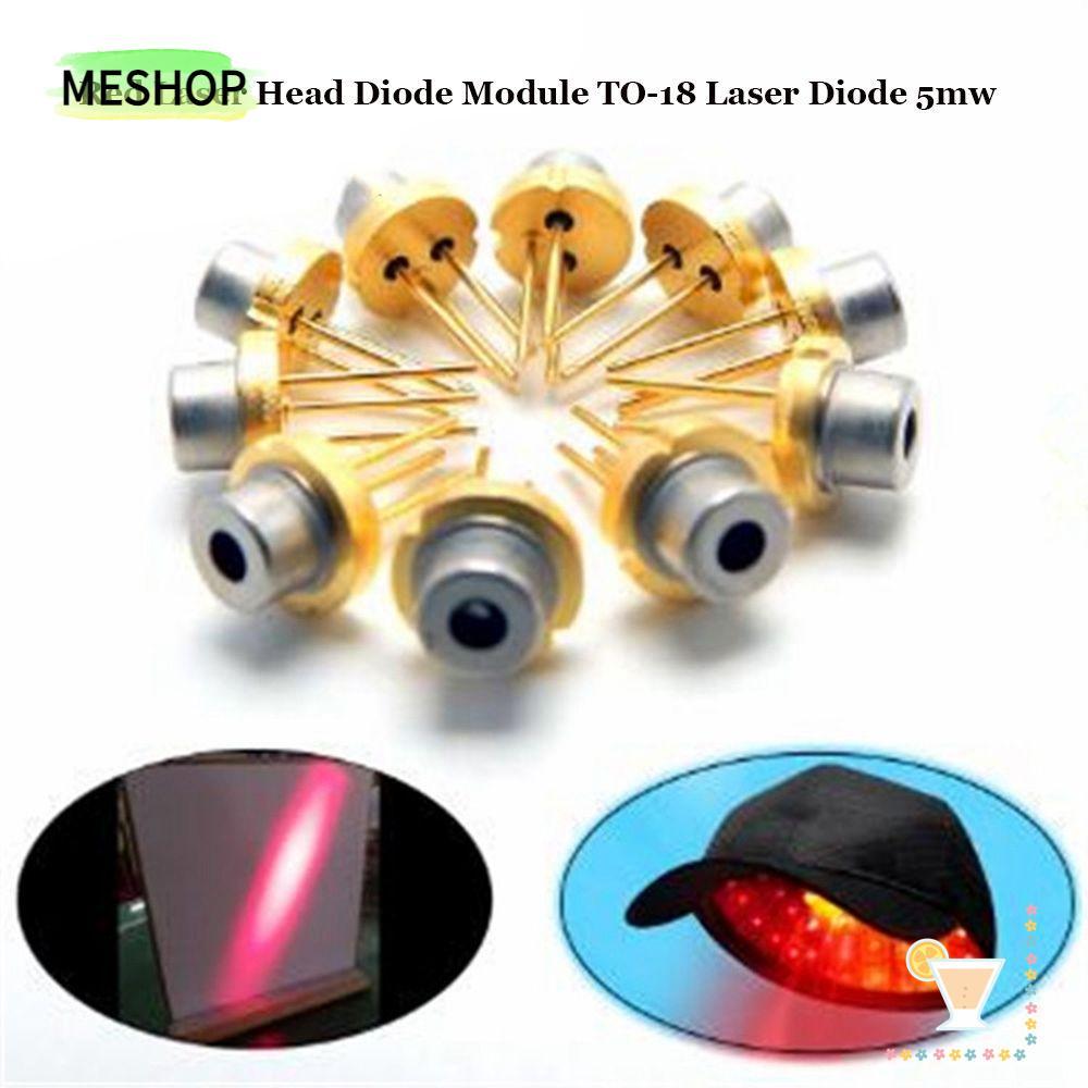 MESHOPTH 1/2/5/10 ชิ้นหัวเลเซอร์สีแดง 5mw 650nm 2.2V การเผาไหม้กําลังสูงอินฟราเรด