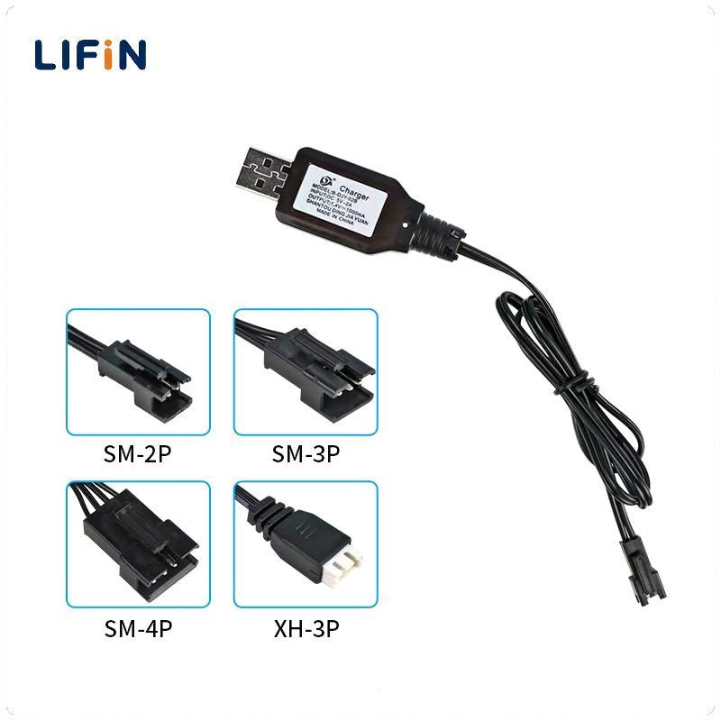 Lifin Mart 7.4V (X2 3.7V) ที่ชาร์จ SM-2P/3P SM-4P XH-3P ถอยหลัง/แบตเตอรี่ Li-ion 4P ไฟฟ้า RC ของเล่นรถยนต์เรือชาร์จ USB