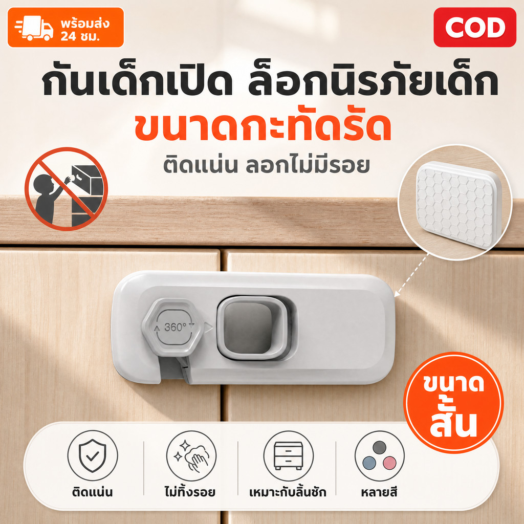 🔥พร้อมส่ง ใน 🇹🇭🔥ตัวล็อคลิ้นชัก ป้องกันการหนีบมือเด็ก ล็อคประตู ล็อคตู้ ที่ล็อคตู้เย็น ป้องกันเด็กเล็กเปิด