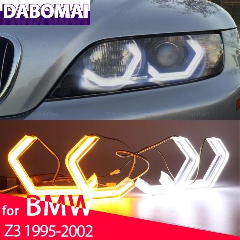 M4 สไตล์ LED Angel Eyes หลอดไฟ Halo แหวนสีขาวสีเหลืองโคมไฟรถ DRL จัดแต่งทรงผมสําหรับ BMW Z3 E36 E37 