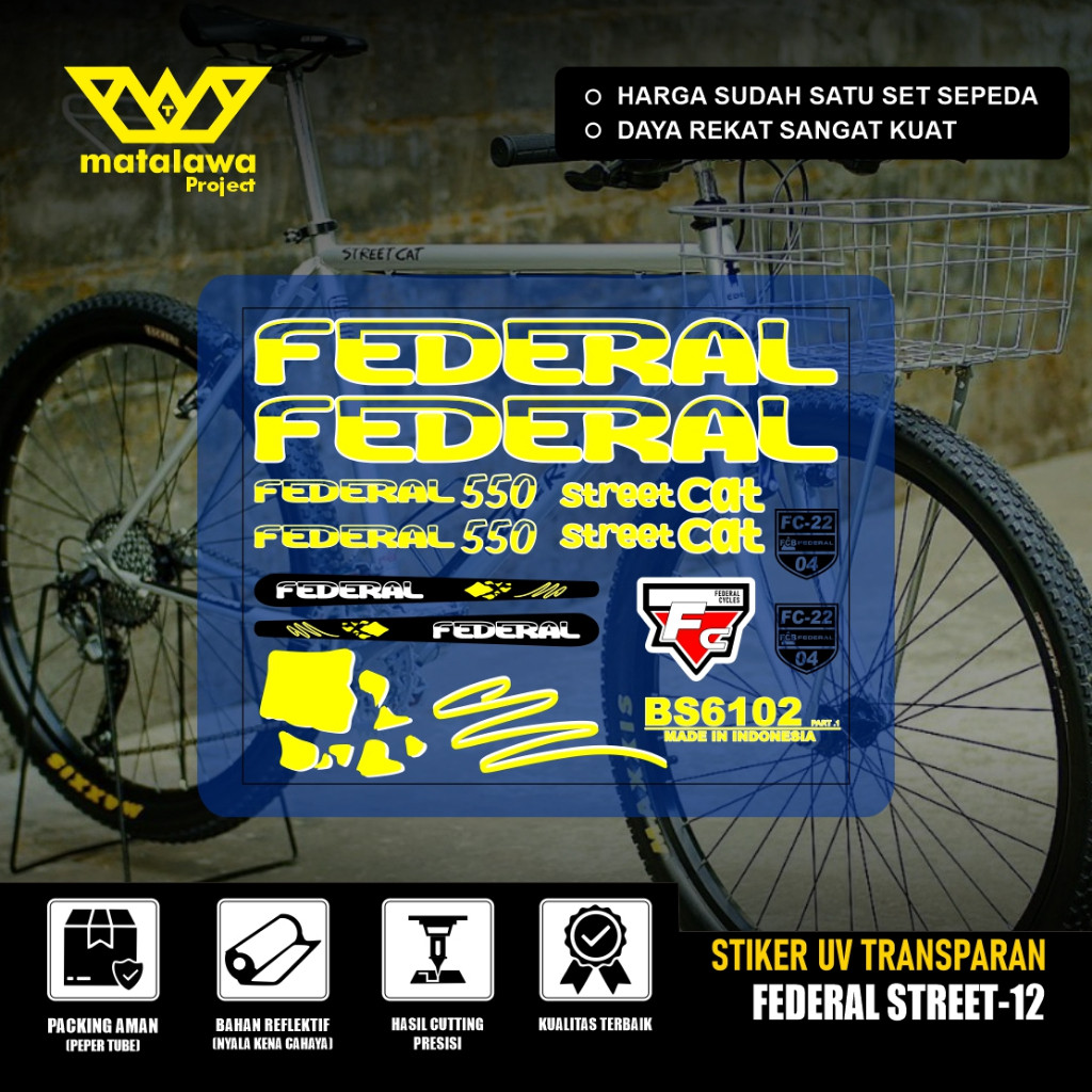 ใหม่ FEDERAL UV TRANSPARKENT Decal สติกเกอร์ Kalcer STREET CAT 550 GRAFFITI จักรยานสติกเกอร์ชุด 12 W