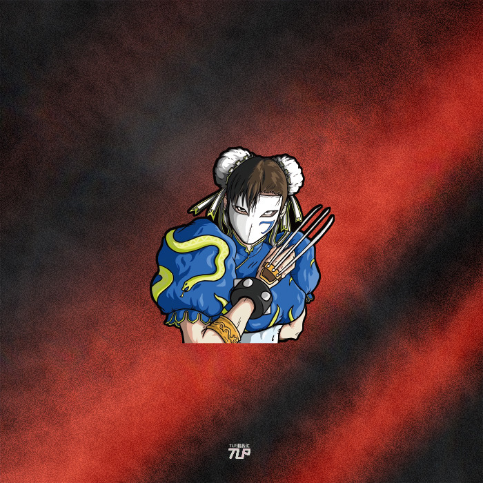 TLP สติ๊กเกอร์ติดรถยนต์สะท้อนแสง Street Fighter Street Fighter Katie Mask VEGA Chunli Glass สติ๊กเกอ