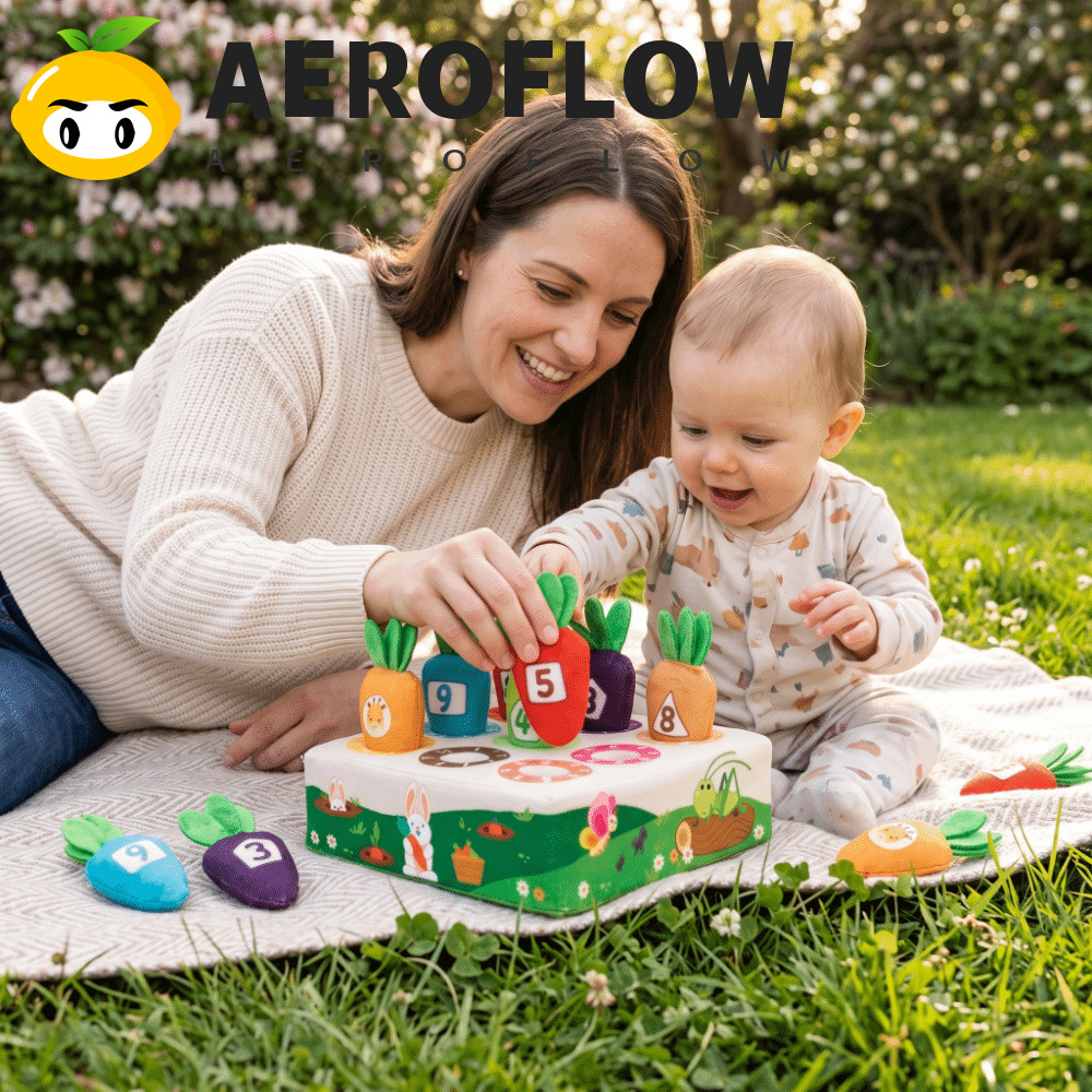 AEROFLOW ชุดของเล่นหัวไชเท้าตุ๊กตา, หัวไชเท้านุ่มสีสันสดใส Montessori ของเล่น, ของเล่นปริศนาสําหรับเ