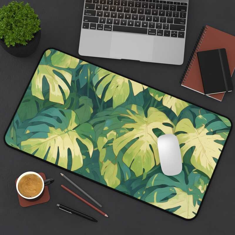 Jo-Monstera Deliciosa แผ่นรองเมาส์ขนาดใหญ่แผ่นรองโต๊ะ - ของขวัญวันเกิดสีเขียวสําหรับคนรักพืช Who Wor