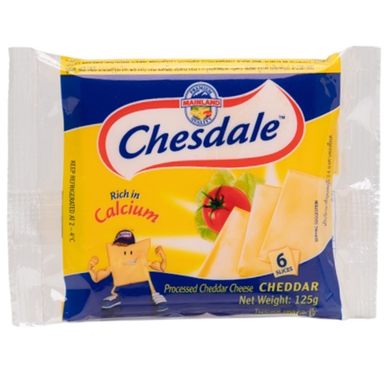 เชดเดลเชดด้าชีสสไลด์รสธรรมดา 125กรัม Chesdale Sliced Cheddar Cheese 125g.