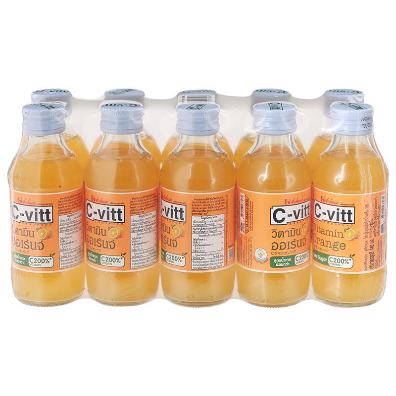 ซีวิทเครื่องดื่มวิตามินออเร้นจ์ 140มล. แพค 10 C Vitt Vitamin Orange 140ml. Pack 10 [หมายเลขบาร์โค้ด 8851123237048 ]