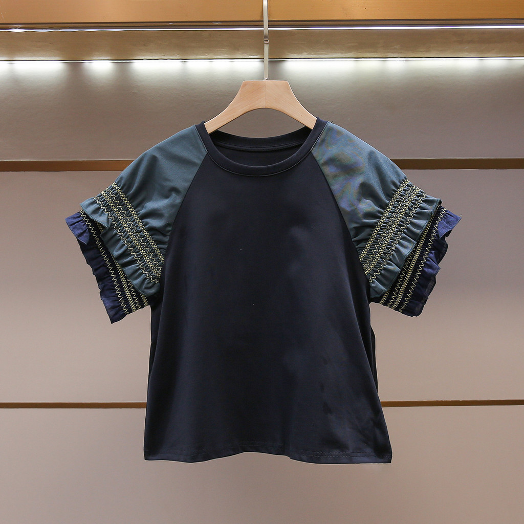 7JYB Self‑SP*  Women's Summer New Fashionable and Stylish Design Patchwork Short Sleeve T Women's T-