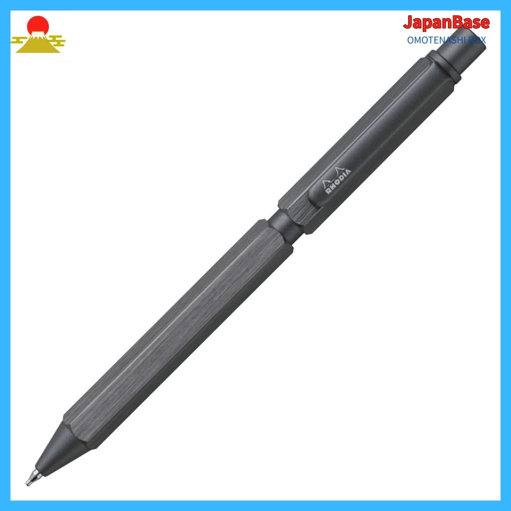 【Direct from JAPAN】Rhodia Script Multi-Pen Titanium: Ballpoint pen (oil-based, 0.5mm, 2 colors: blac