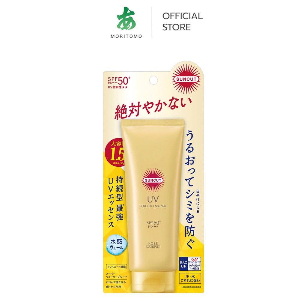 MORITOMO Official - SUNCUT Uv Perfect Essence Spf50+ Pa++++ 120 g / เอสเซ้นส์ป้องกันแดด ชุ่มชื้น สำหรับทาผิวหน้า ผิวกาย