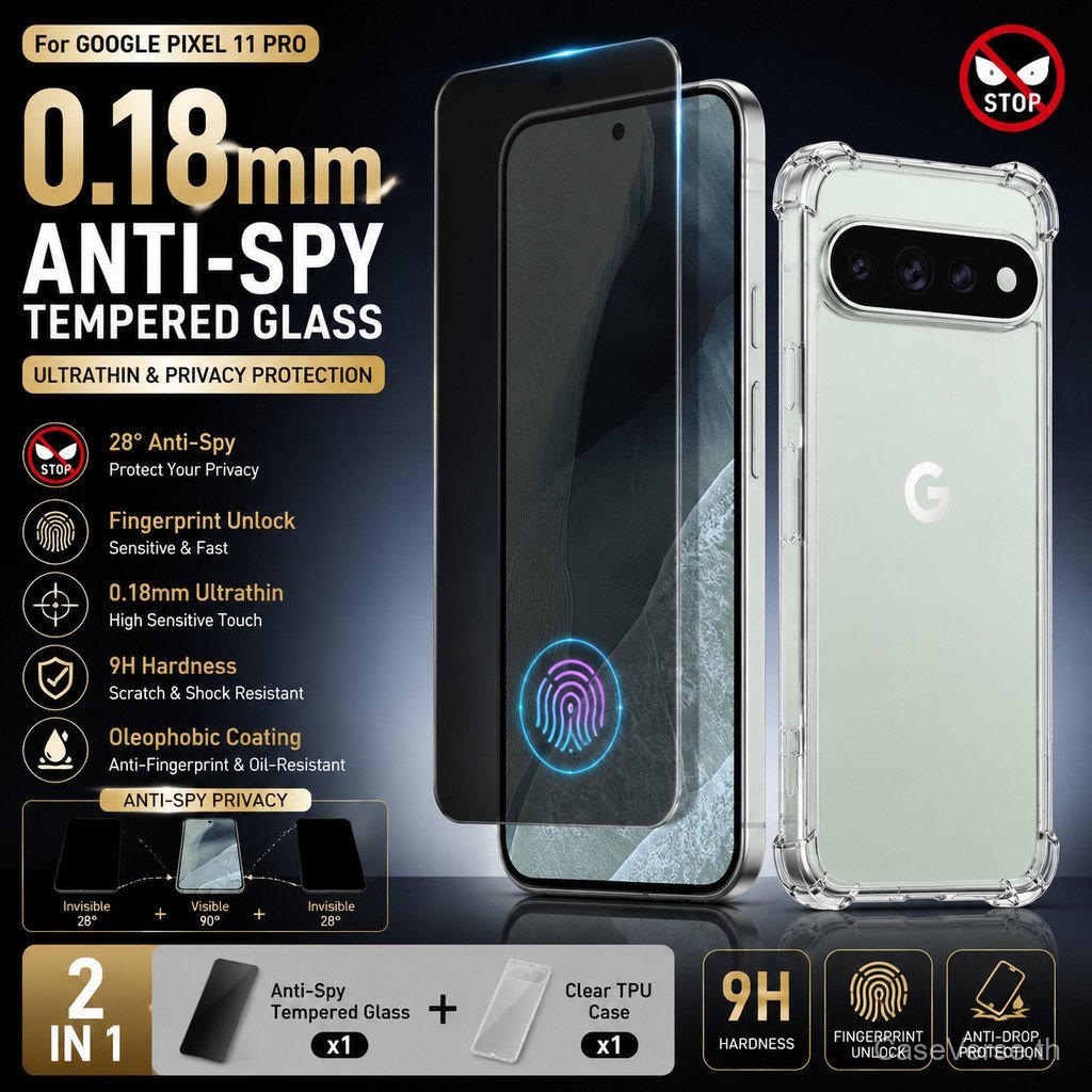 0.18 มม.Anti SpyกระจกนิรภัยสําหรับGoogle Pixel 11 10 9 Pro XL 11A 10A 9A 8A 7A 6Aความเป็นส่วนตัวป้อง