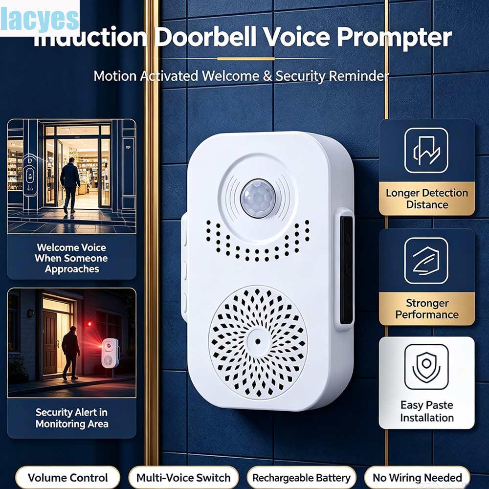 LACYES Guest Welcome Chime Wireless Home Reminder Alarm Welcome Device Smart Doorbell