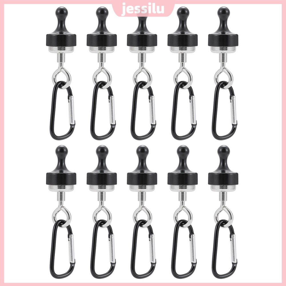 ⚡24ชม.⚡ 10 ชิ้น Strong ตะขอแม่เหล็ก D-Shape Camping ตะขอแม่เหล็ก Camping เต็นท์ Carabiner สําหรับเดิ
