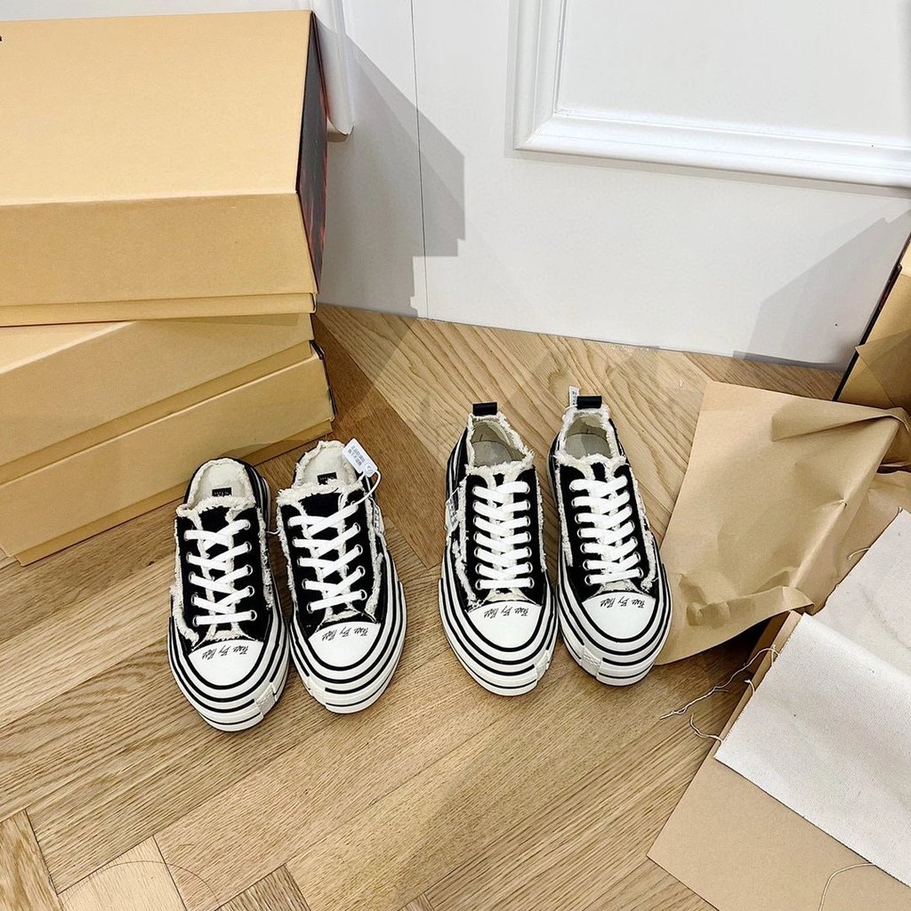 1: 1 AAA 丨 Wu Jianhao สไตล์เดียวกัน xVESSEL Vulcanized รองเท้าผู้หญิงหนา Soled รองเท้าผ้าใบเพิ่มความ