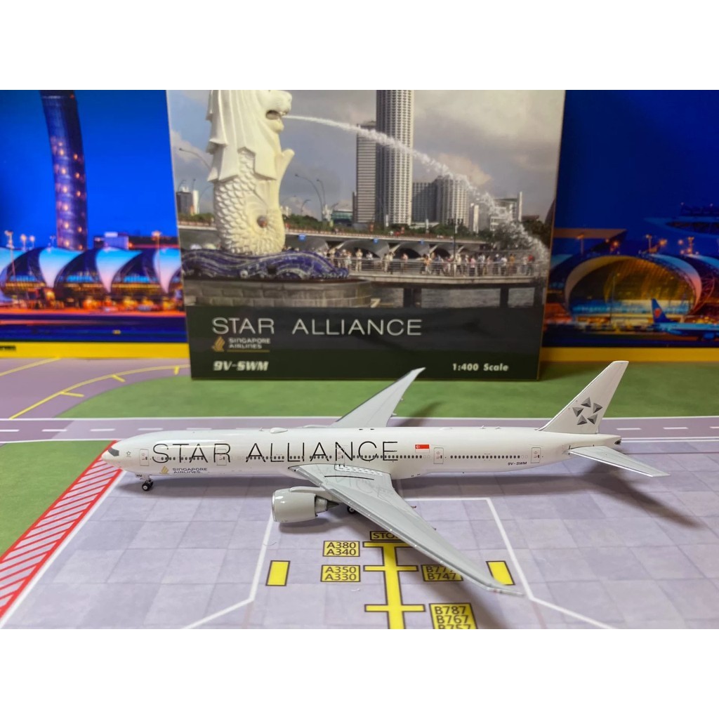 [พร้อมสต็อก] ฟีนิกซ์ 1: 400 #Airplane รุ่น Singapore Airlines Boeing B777-300ER 9V-SWM White Star SQ