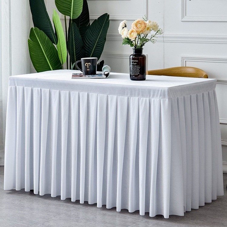 Elegant Table Skirt 1pc Gold Velvet Table Skirt Wedding Tablecloth Rectangular Conference Exhibition