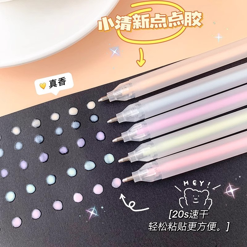Pen-Shaped Dot Glue Girl Heart Pen-Shaped Dot Glue Pen Handbook Special Glue Pen Quick-Drying Non-Ma