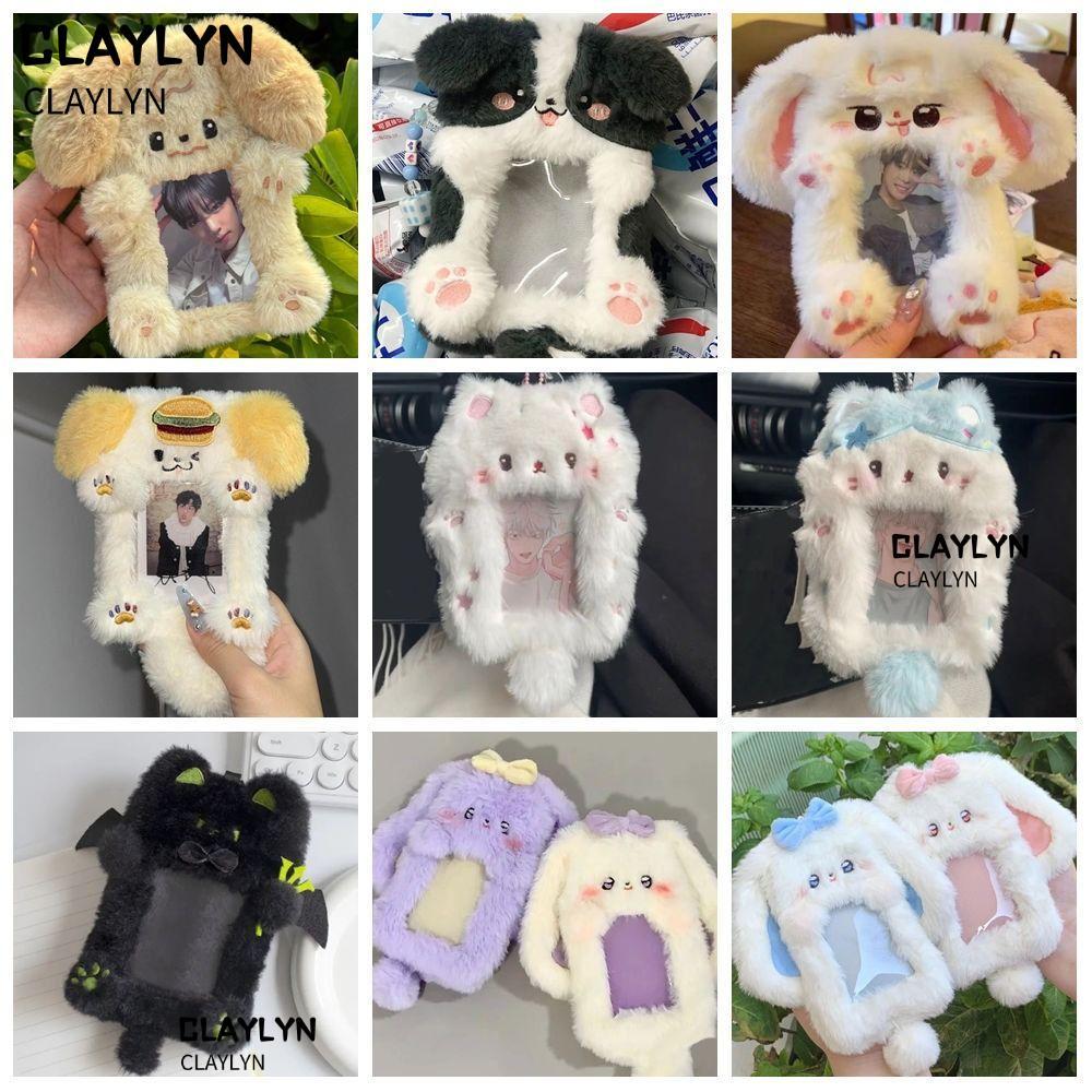 CLAYLYN0 Photocard ,กระต่าย/สุนัข/แมวมัลติฟังก์ชั่ผู้ถือบัตรภาพ,การ์ตูนกระต่ายหูใหญ่/Border Collie P
