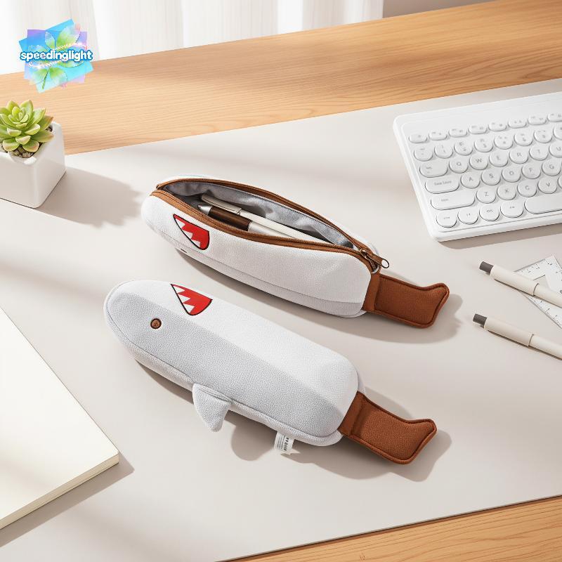 SPGH Funny Shark Pencil Case ความจุขนาดใหญ่เครื่องเขียน Organizer Hot