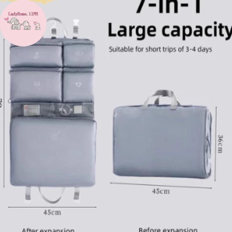 LadyHome 7 In 1 Travel Organizer กระเป๋าพับสําหรับผู้หญิงผู้ชายขนาดใหญ่ความจุซิปสําหรับ Clother ph