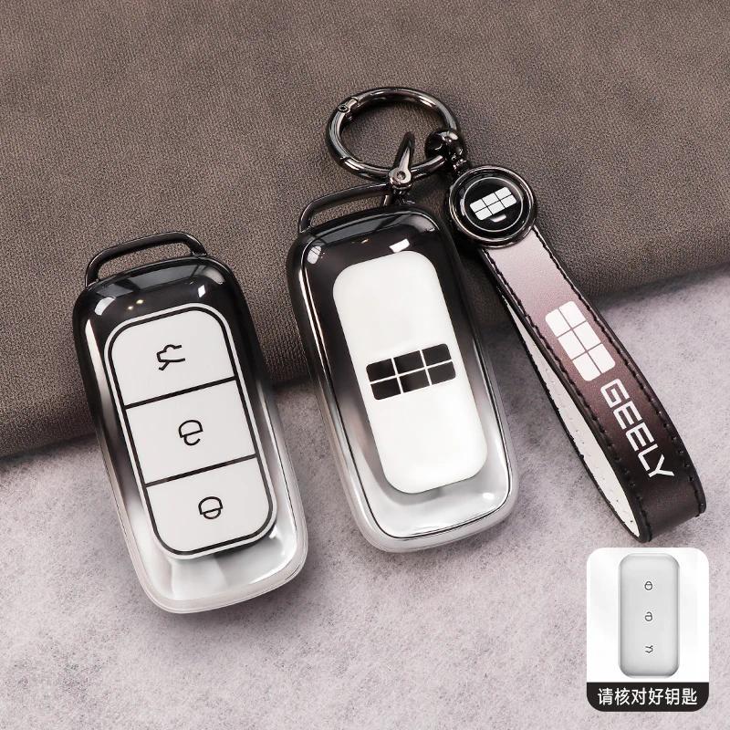 รถ TPU Key Case ผู้ถือฝาครอบสําหรับ Geely EMI Galaxy L7 E5 L6 MAX Plus AIR PRO Starship E8 ภายใน Key
