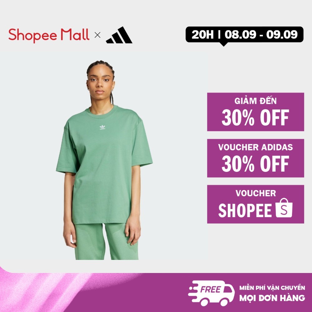 [เพียง 9.9 - VOUCHER 30%]adidas Lifestyle Essentials Boyfriend เสื้อยืดผู้หญิงสีเขียว IY7323